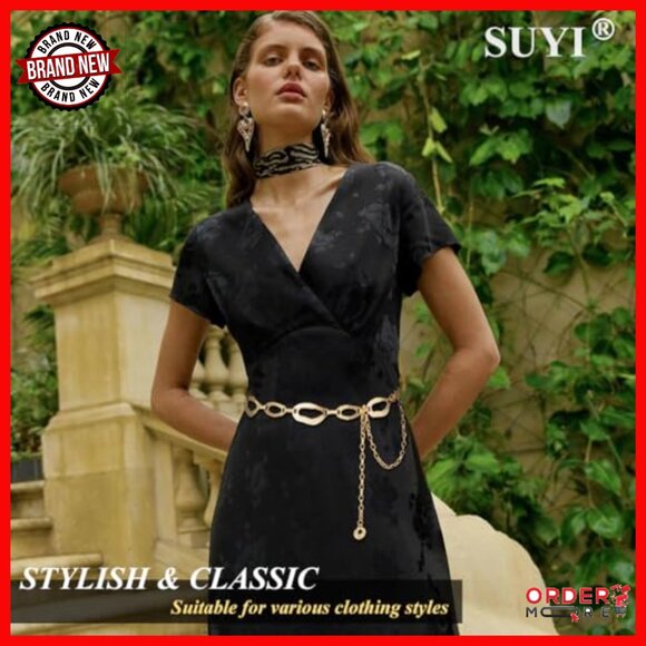 Chunky Alloy Waist Chain Belt for Dresses, 150cm Length